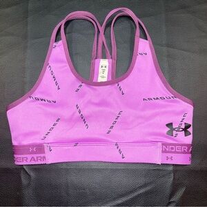Under Armour Pink Racerback Sports Bra Moisture-Wicking Compression